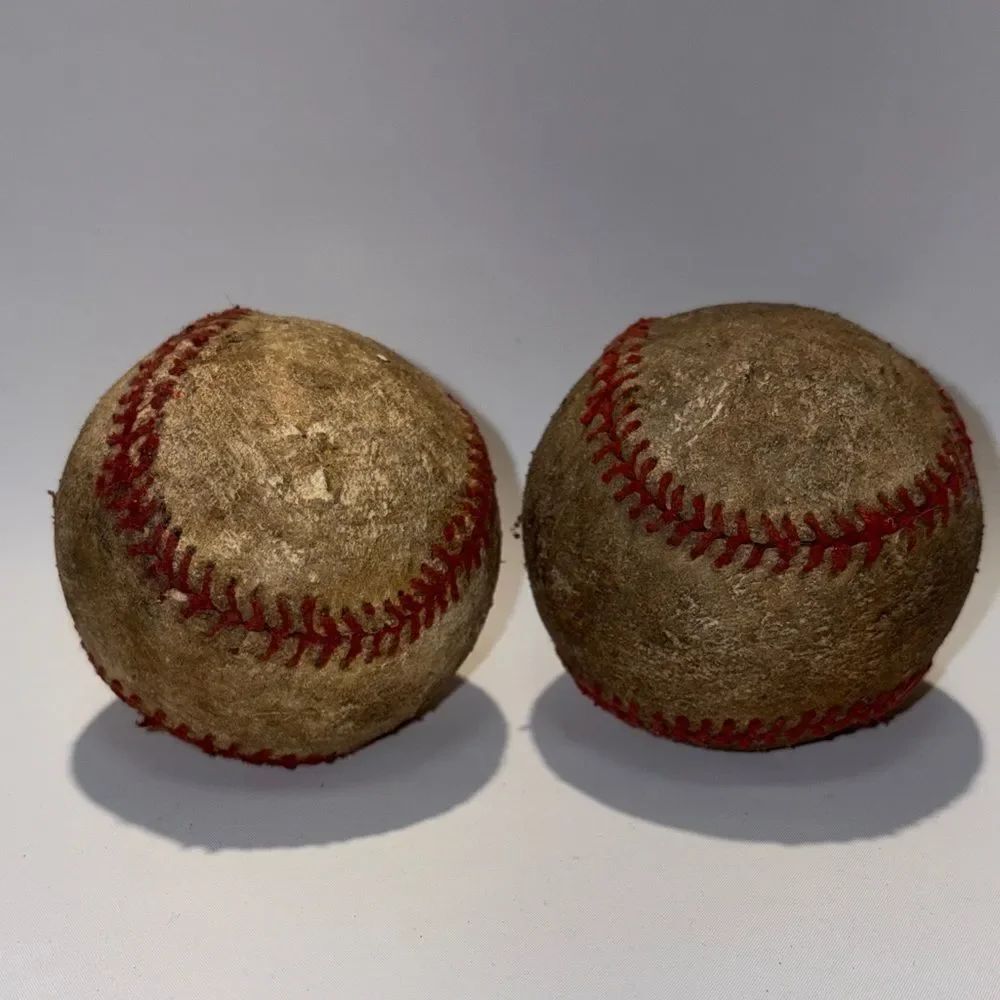 Vintage Baseballs with Red Stitching
